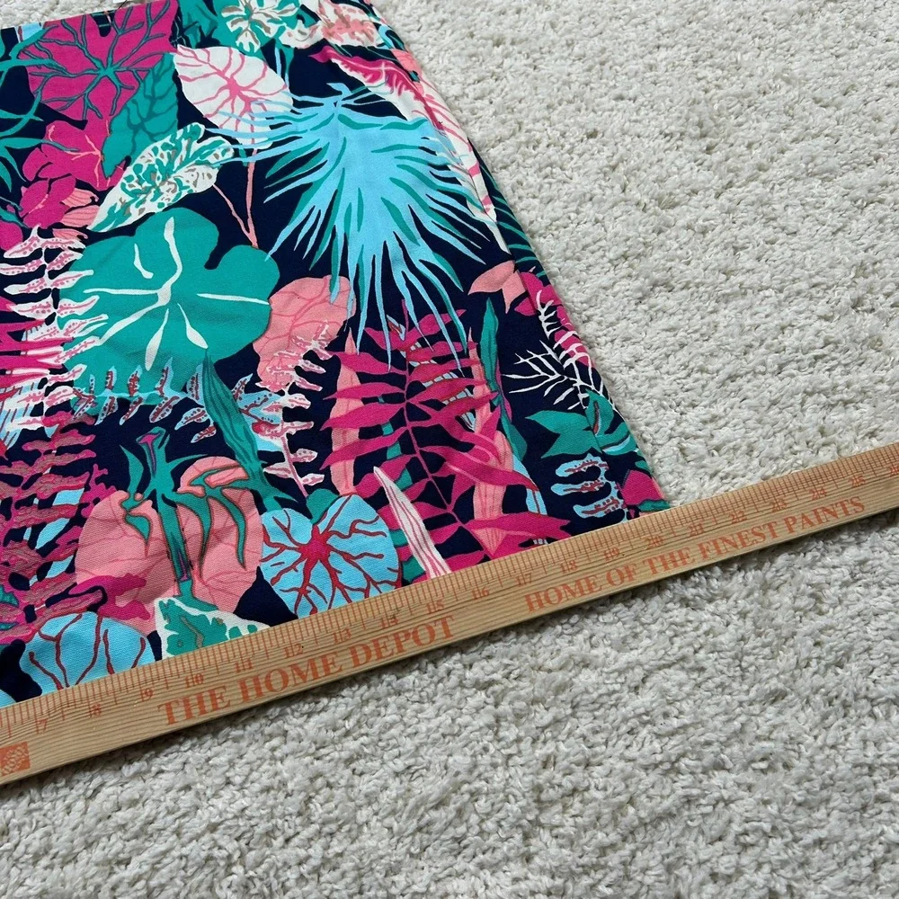 Talbots Skirt 8P Petites Pink Tropical Floral Print Cotton Blend Mini Skirt New